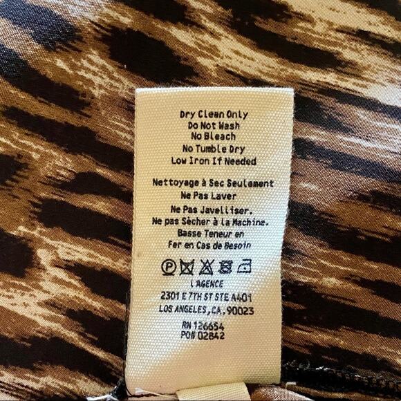 L'AGENCE Cipriana Leopard Print Asymmetrical Silk Dress, Size 0 - Picture 12 of 12